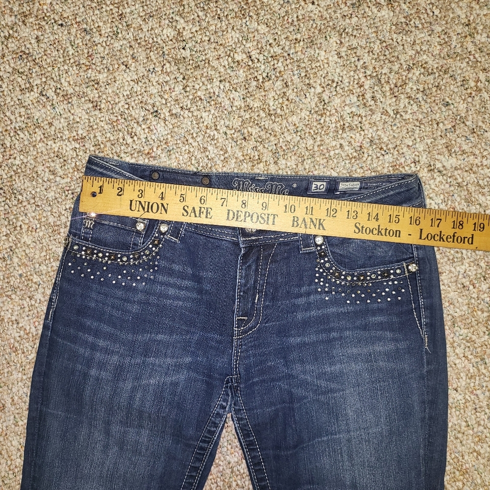 New Miss Me Bootcut denim Jeans Bling Pockets Size 30 NWOT - Picture 6 of 17